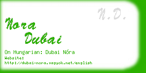 nora dubai business card