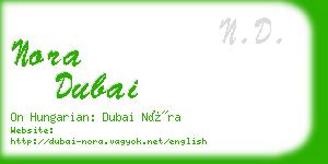 nora dubai business card